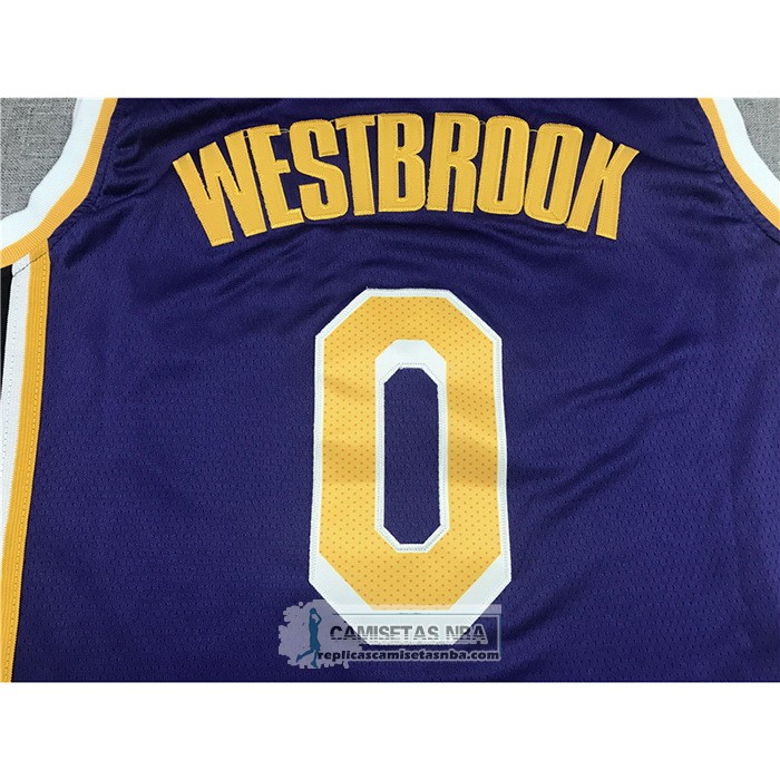 Camiseta Los Angeles Lakers Russell Westbrook NO 0 Statement 2021-22 Violeta